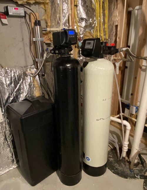 Black and Beige Water Softener